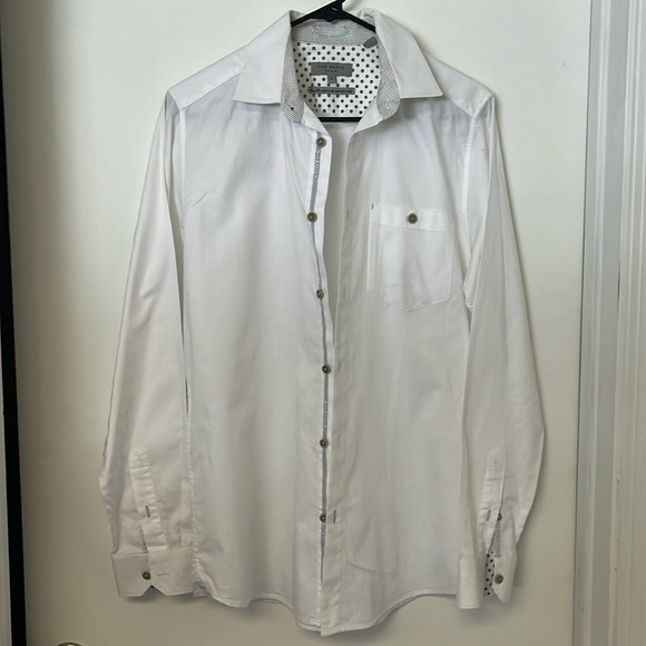 Ted Baker white dress shirt, Size 3, white,‎ crisp, dressy, office wear, suit - Picture 1 of 9